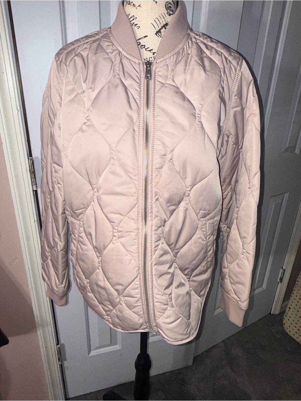 Old Navy Blush Quilted Bomber Jacket